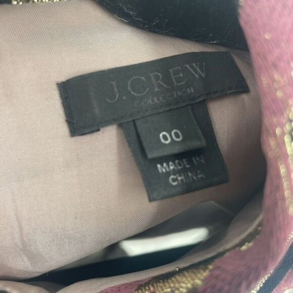 J. Crew Women's Floral Brocade Sleeveless Blouse Pink Green Size 00 Peter Pan - Picture 5 of 9